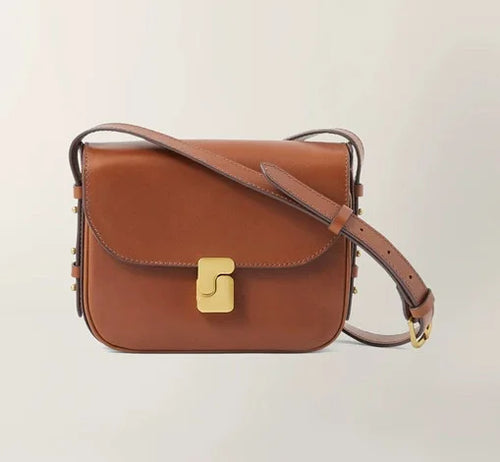 Bolso bandolera box con hebilla dorada