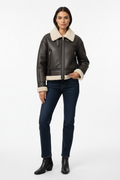 Chaqueta gruesa de piel sintetica