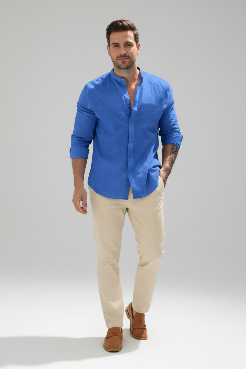 Camisa de negocios de algodón transpirable