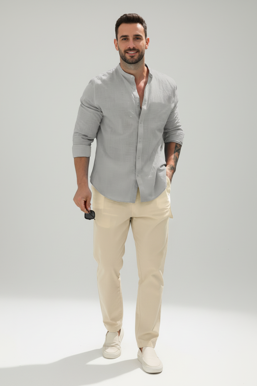 Camisa de negocios de algodón transpirable