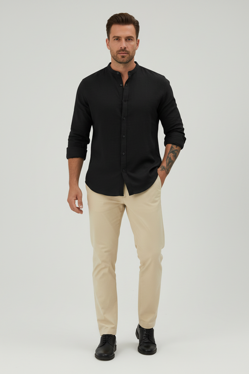 Camisa de negocios de algodón transpirable